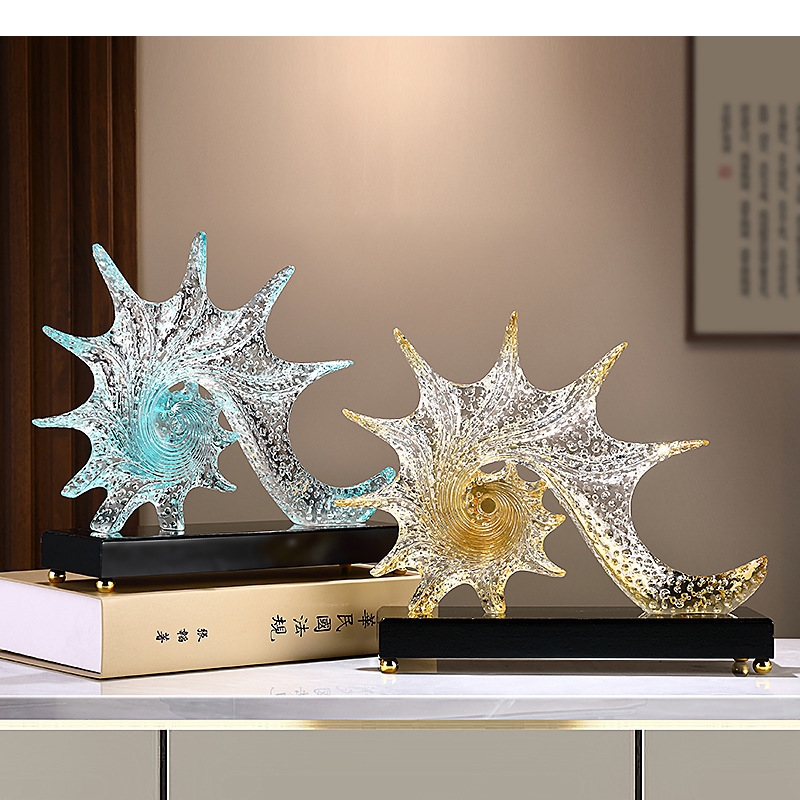 Resin Art Lamp - Light Luxury Starfish Sculpture Foyer Decoration
