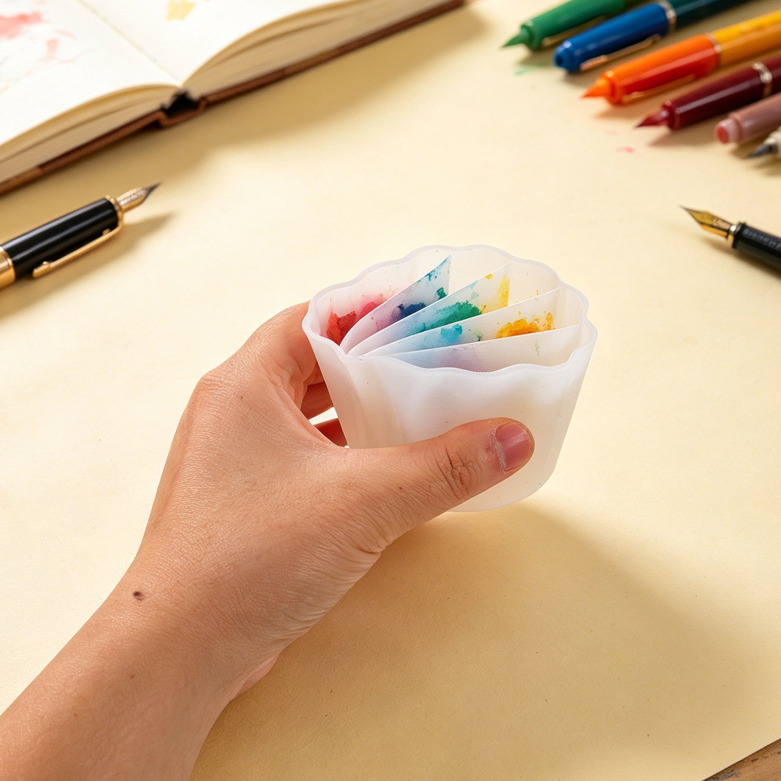 Resin Art Pouring - 4Pcs Ergonomic Silicone Split Cups for