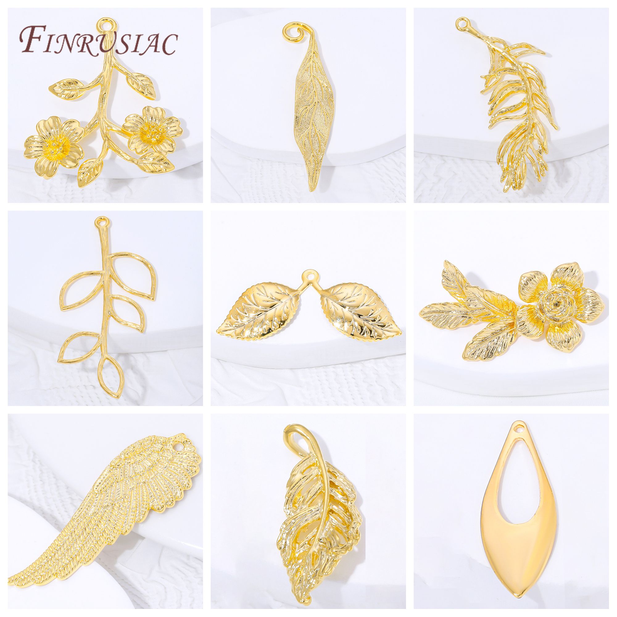 Gold Leaf Foil - 18K Gold Plated Brass Flower &