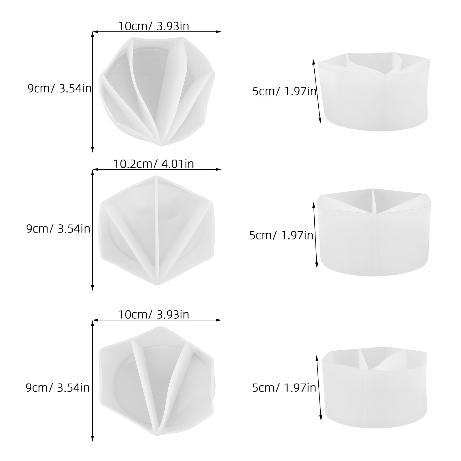 3Pcs Silicone Split Cups Fluid - Resin Art Pouring recension och pris
