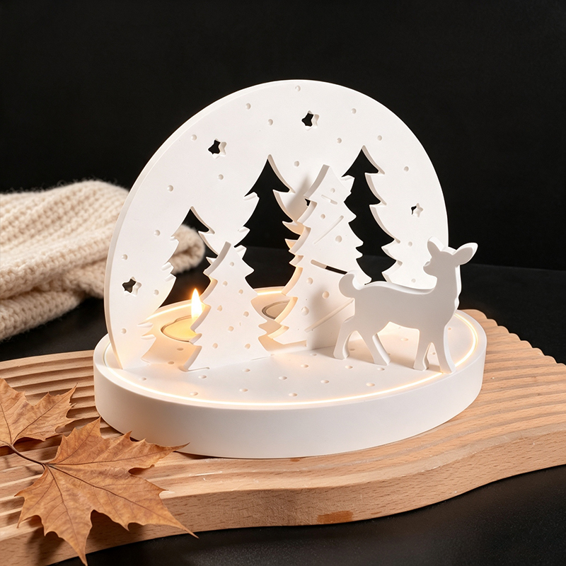 Christmas Elk Tealight Candle  - Resin Art Lamp recension och pris
