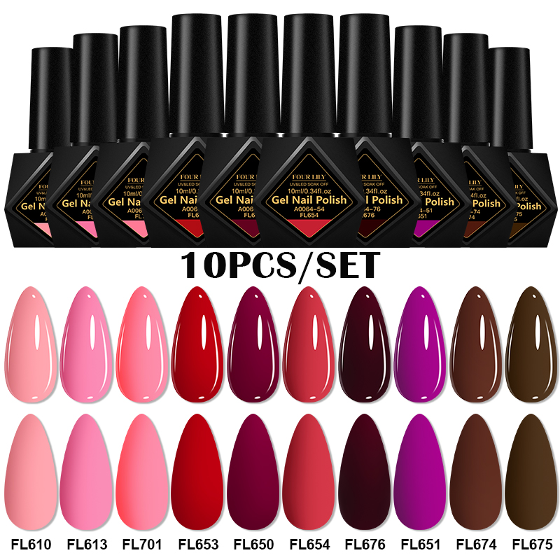 10pcs Gel Nail Polish Set  All - Resin Art Work recension och pris