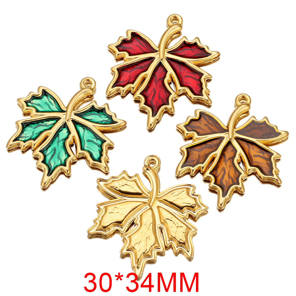 3PCS Stainless Steel Charms En - Gold Leaf Foil recension och pris
