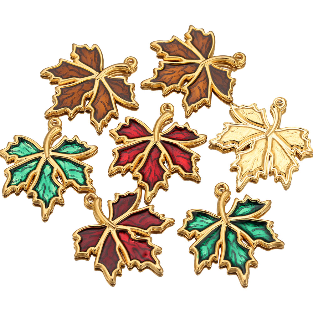 3PCS Stainless Steel Charms En - Gold Leaf Foil recension och pris