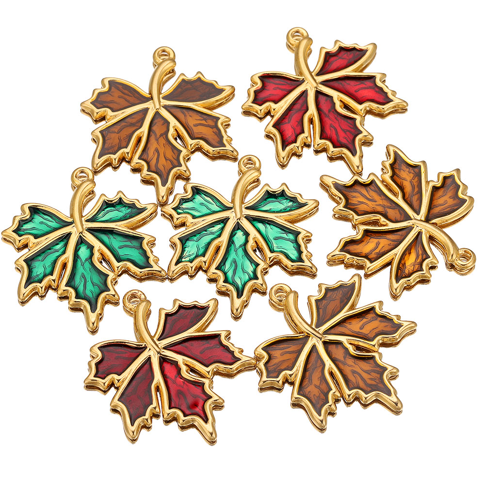 3PCS Stainless Steel Charms En - Gold Leaf Foil recension och pris