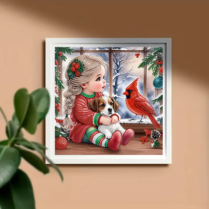 Winter Girl and Dog Diamond Pa - Resin Art Work recension och pris