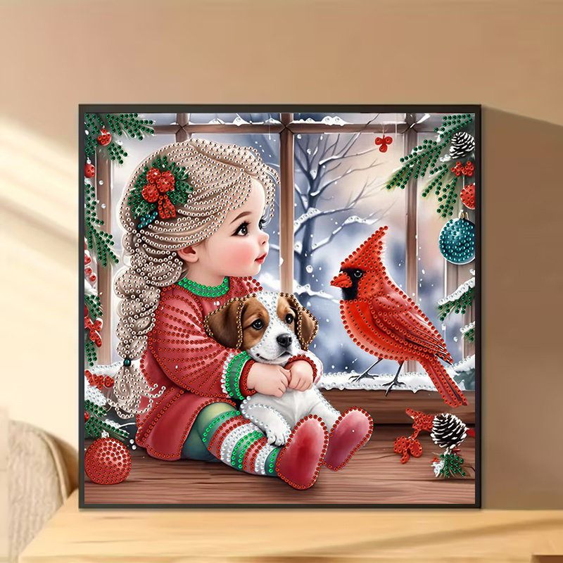 Winter Girl and Dog Diamond Pa - Resin Art Work recension och pris