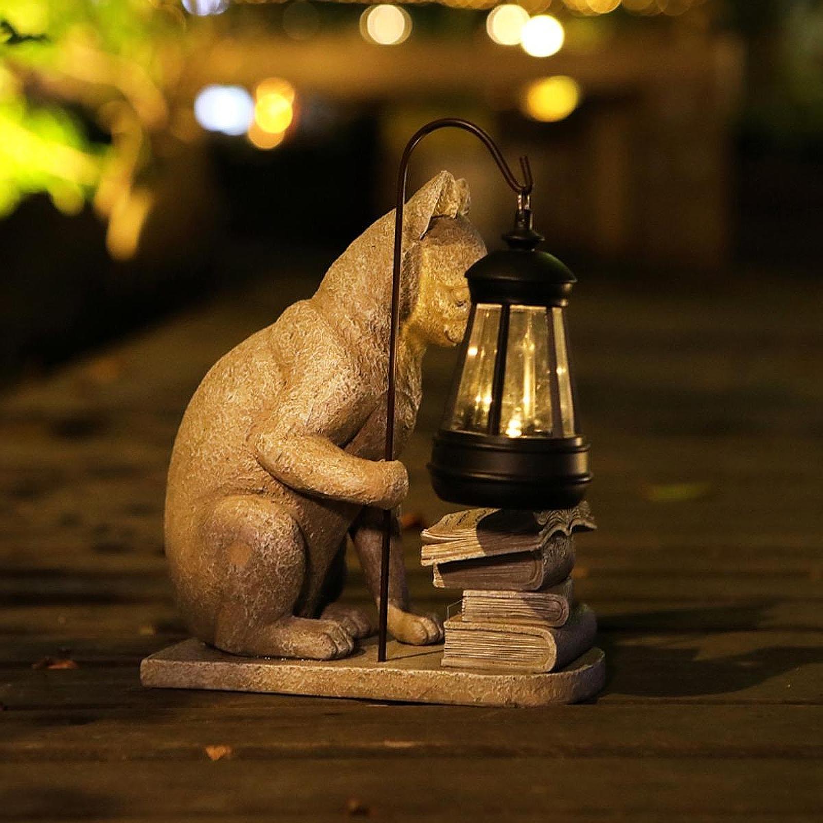 Cat Solar Garden Mini Statue S - Resin Art Lamp recension och pris