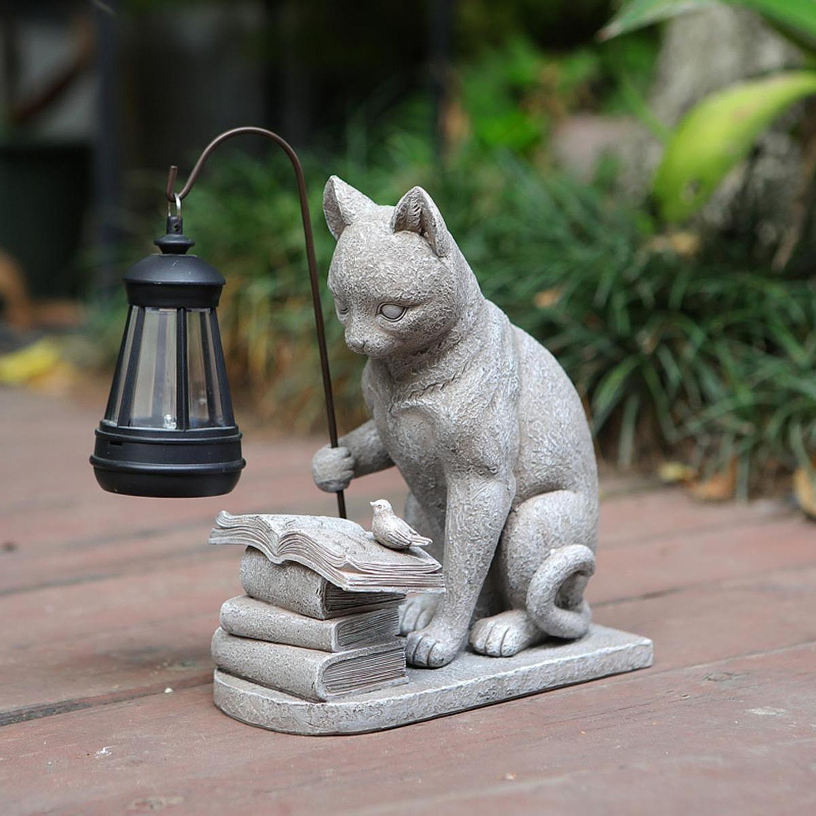 Cat Solar Garden Mini Statue S - Resin Art Lamp recension och pris