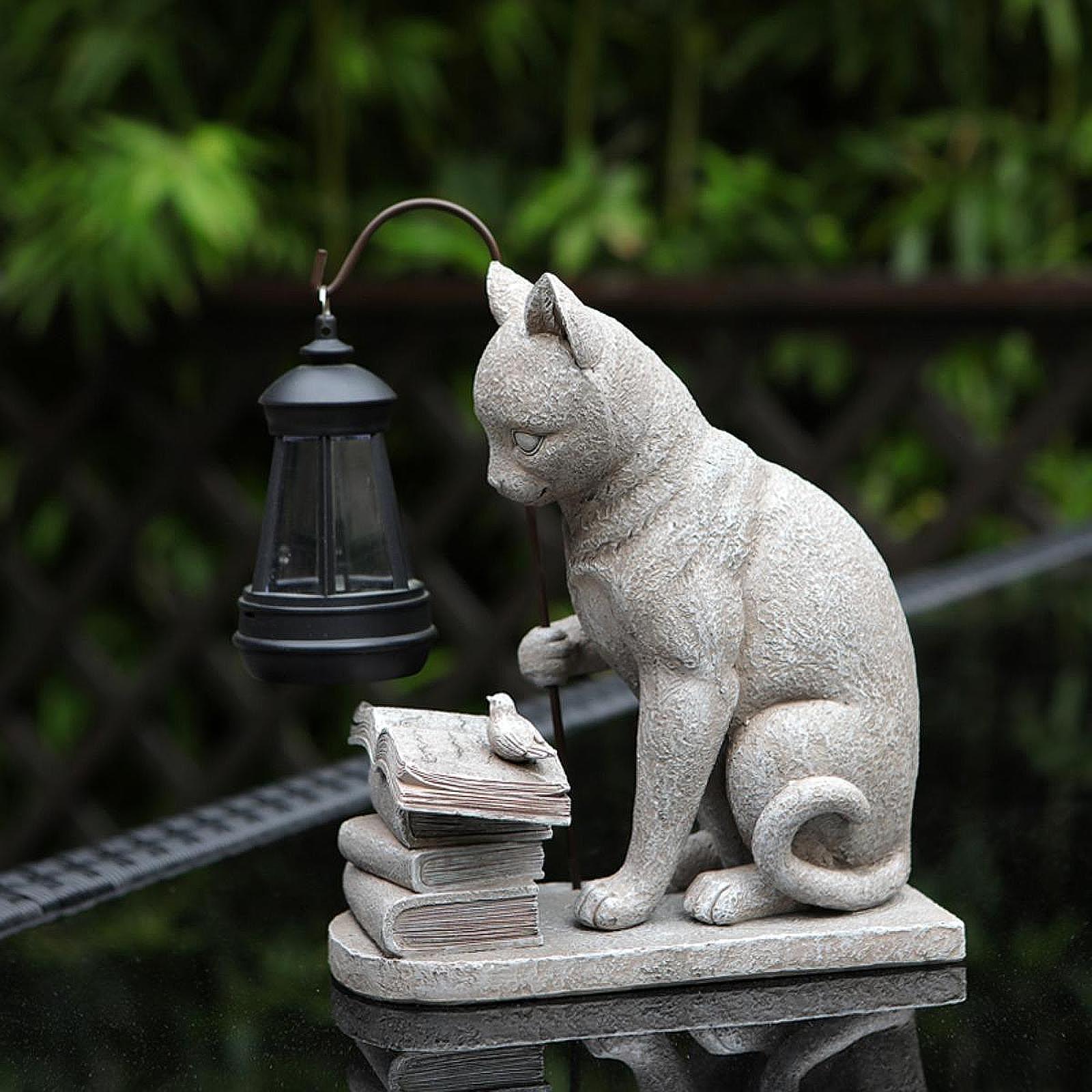 Cat Solar Garden Mini Statue S - Resin Art Lamp recension och pris
