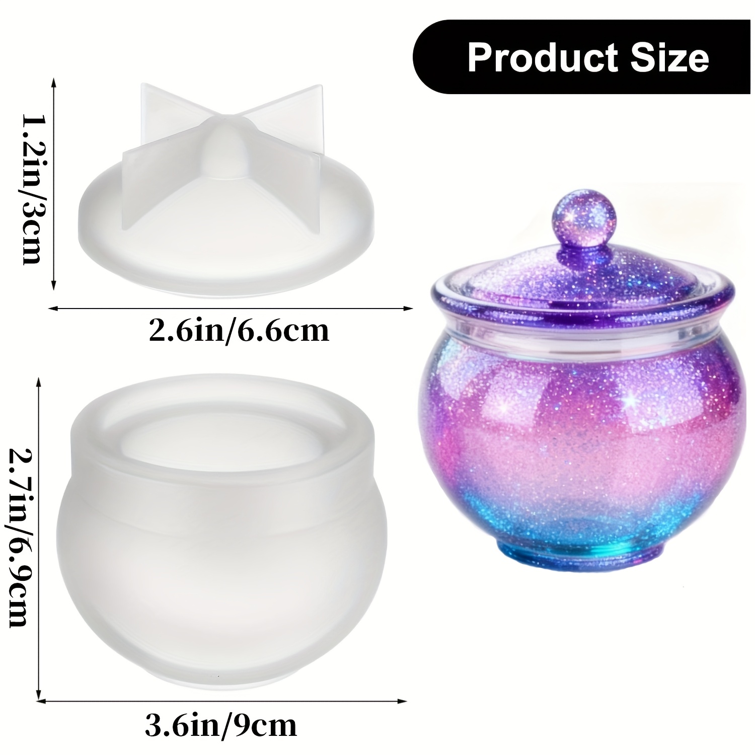 1 set of round resin can molds - Resin Art Case recension och pris